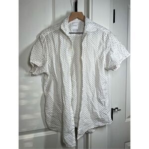 Cactus man short sleeve white button up shirt mens size medium